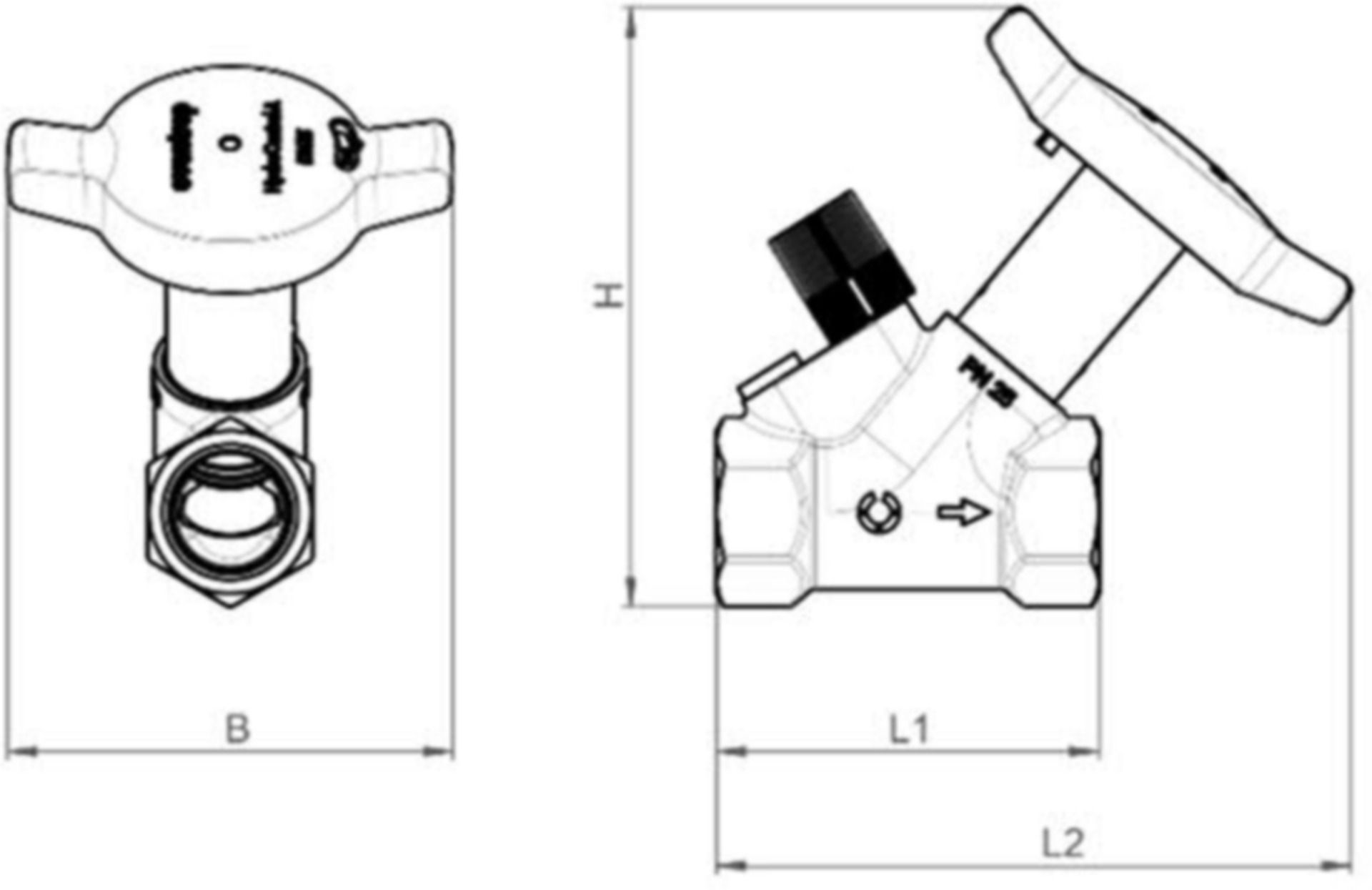 Strangregulierventil HydroControl A PN 25 11/4 1067630 - Oventrop Strangregulierventile