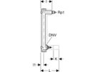 Wasserstrecke 3/4" 603.097.21.1 mit UP-Ventil und Anschluss-T-Stück - Geberit Systemventile / Armaturen