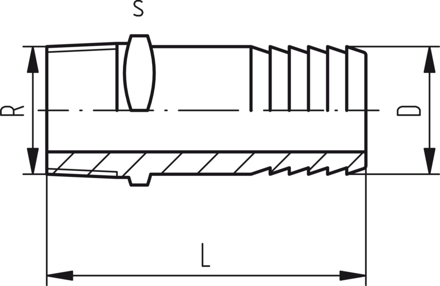 Druckschlauchtüllen AG 3/4" - 25 mm 721 960 707 - GF Hart PVC-U Formstücke