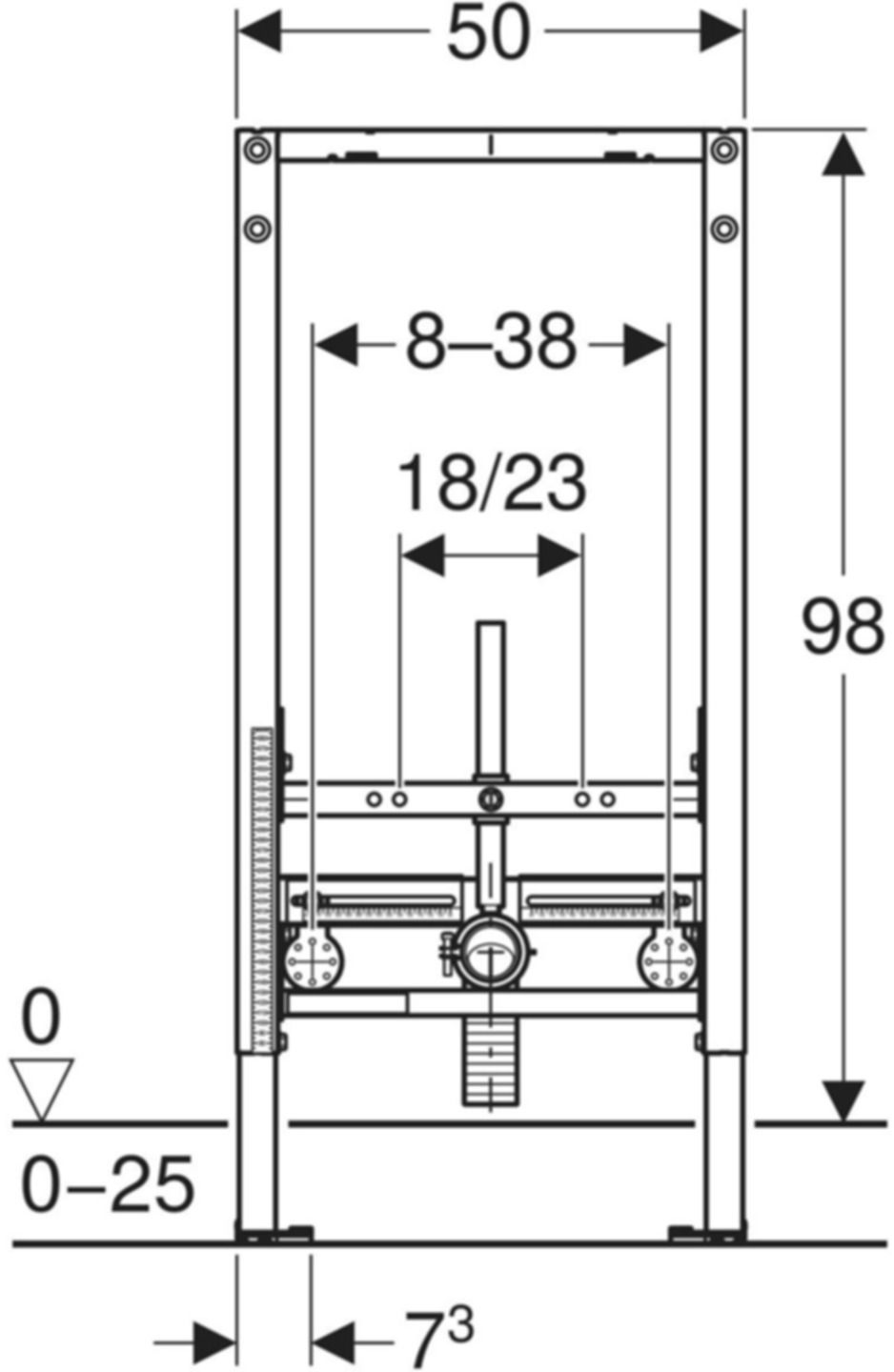 Wandbidet-Element, Typ 98 111.541.00.2 - Geberit-Duofix