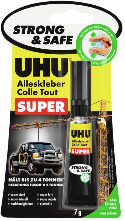 UHU Alleskleber Super Strong +Safe 7gr., - Kleben