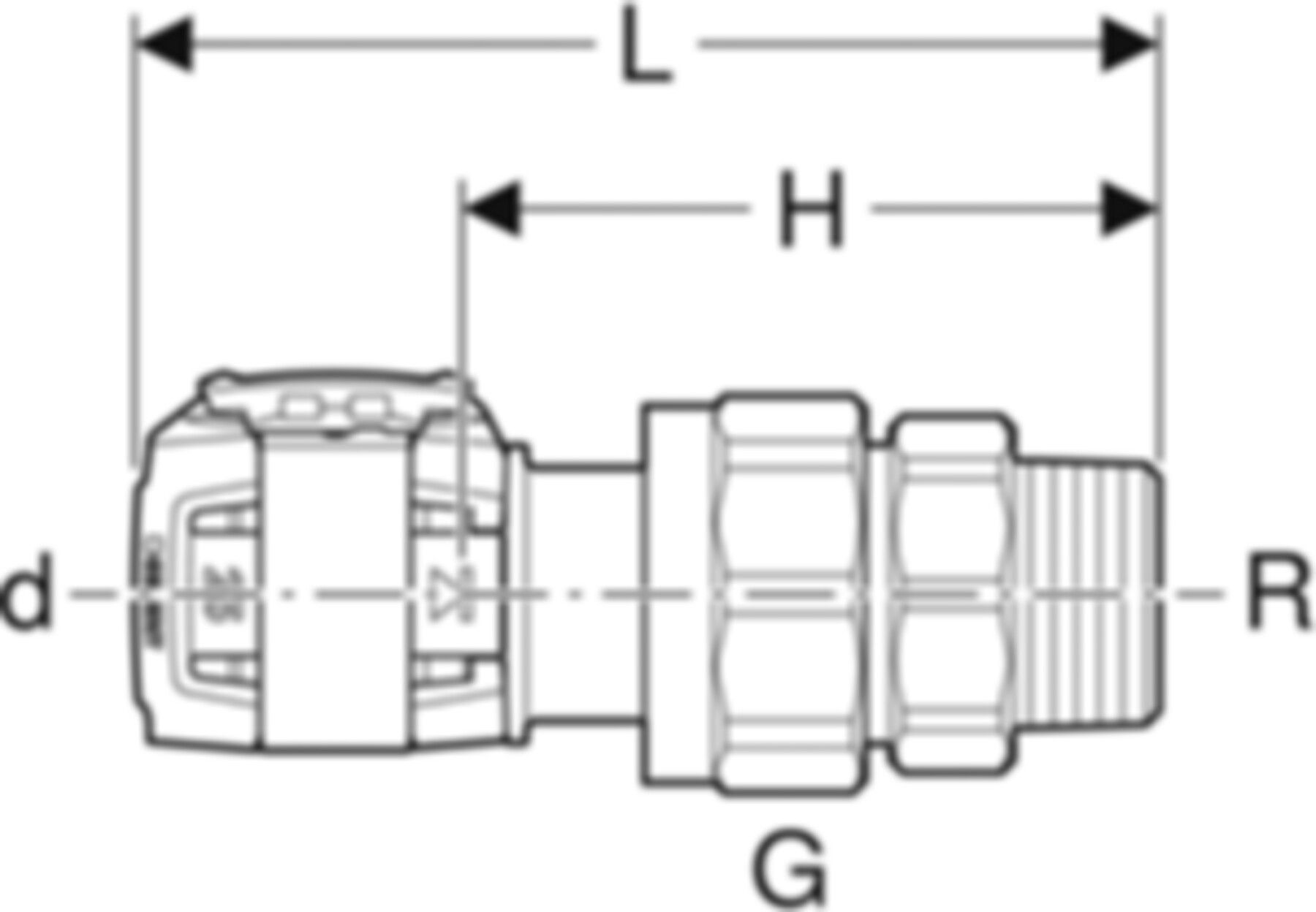 Übergangsverschraubung m/AG 50mm-11/2" 620.585.00.1 - Geberit FlowFit-Rohre/Formstücke
