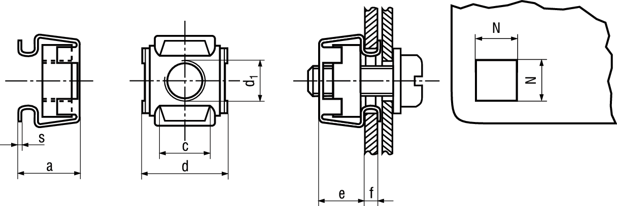 Käfigmuttern Serie C 4800 BN80350 M 8 / 3,3-4,7 - Bossard Schrauben