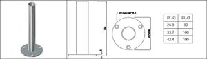 Brüstungspfosten geschweisst 26.9 x 250 mm geschliffen 1.4301 - INOXTECH-Handlauf-/Geländer-System