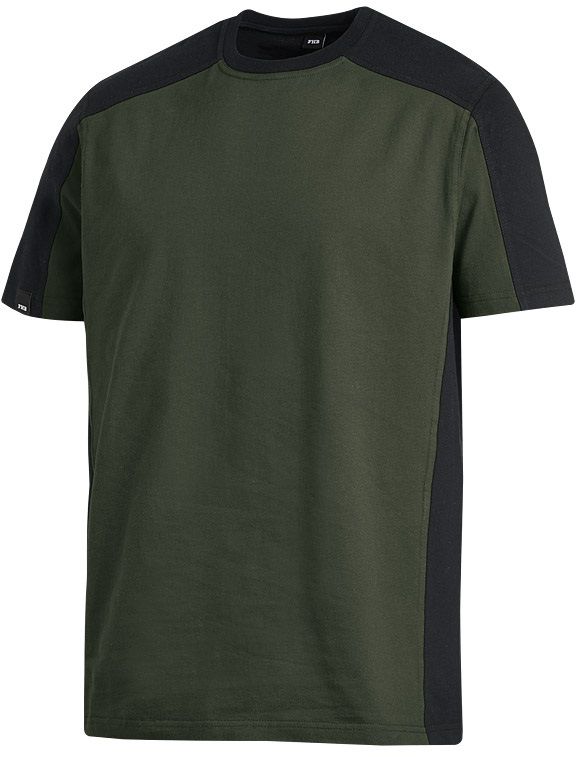 FHB MARC T-Shirt zweifarbig oliv-schwarz Gr. XS - Textilien