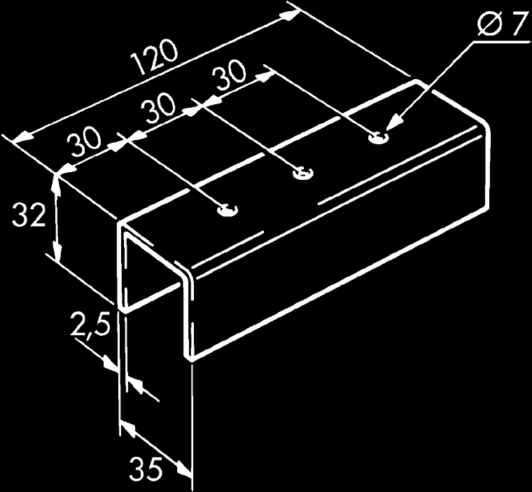 HAWA-PORTA Schienenverbinder, Porta 60/100 35x120x32mm, verzinkt - Schiebetür- und Schiebetorbeschläge