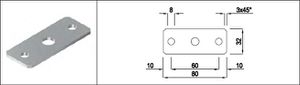 Wandplatte gestanzt eins. geschliffen 80 x 32 x 3 mm Zentrums-Ø 10 mm 1.4301 - INOXTECH-Handlauf-/Geländer-System