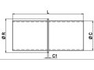 Stossrohr mit Anschlag 33.7 x 2 mm Länge 70 mm 1.4301 - INOXTECH-Handlauf-/Geländer-System