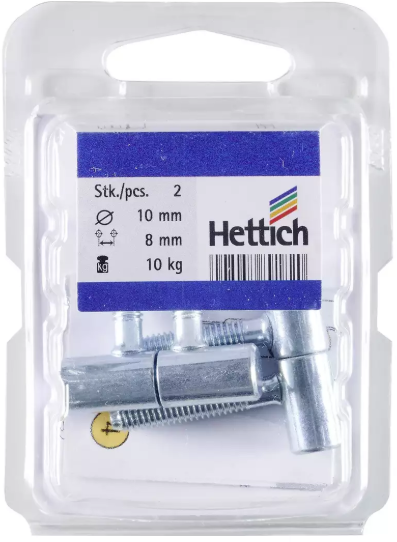 Hettich Einbohrband verzinkt, 10 x 34mm, Traglast 10kg, à 2 Stk - Diverse Möbelbeschläge und Zubehör