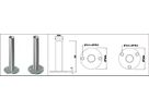 Bodenplatten mit Einsteckrohr 33.7 2 Löcher geschliffen 1.4301 - INOXTECH-Handlauf-/Geländer-System
