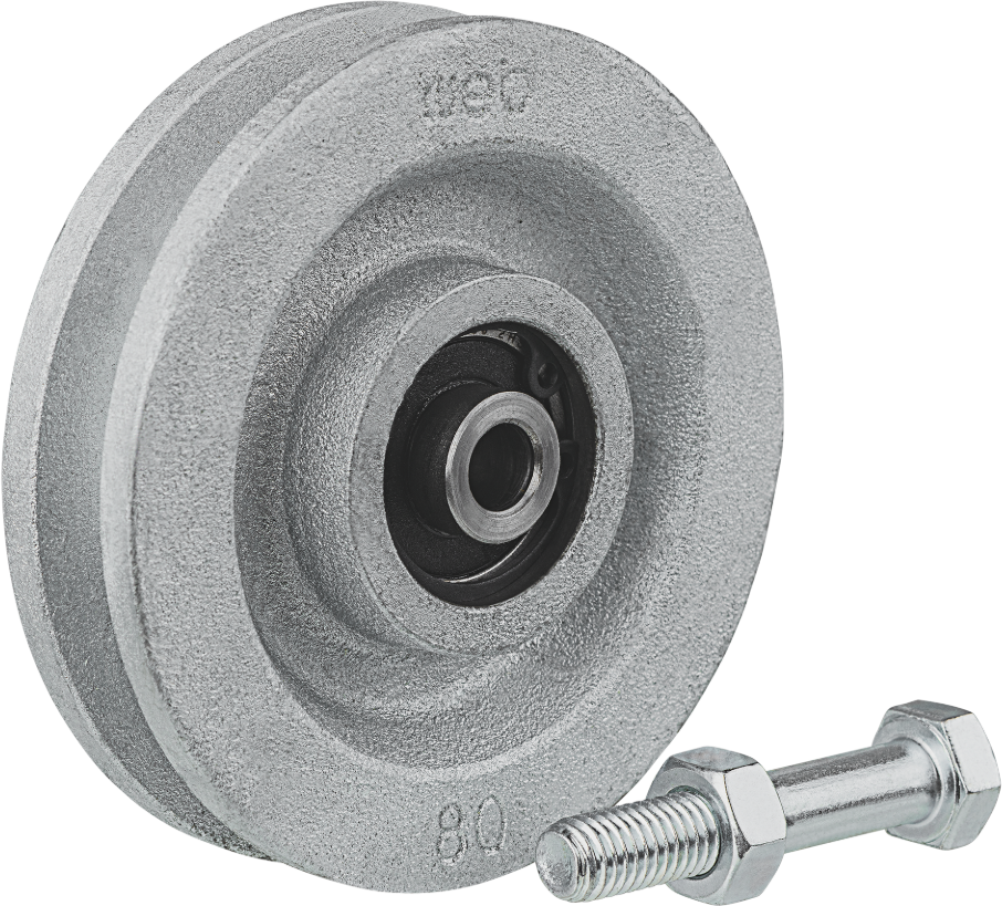 WEBI Schiebetorrolle, mit Kugellager 52 Z 70mm, verzinkt - Schiebetür- und Schiebetorbeschläge