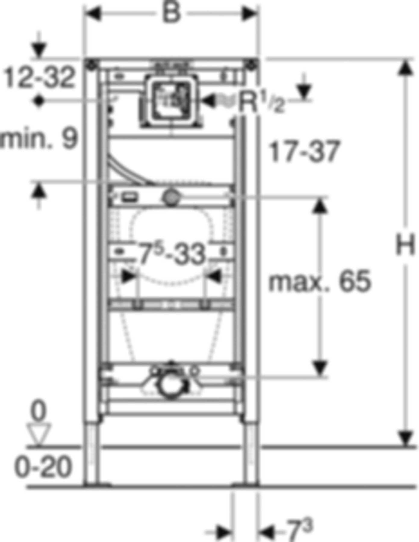 Duofix Urinal-Element Universal Typ 112/130 111.621.00.1 - Geberit-Duofix