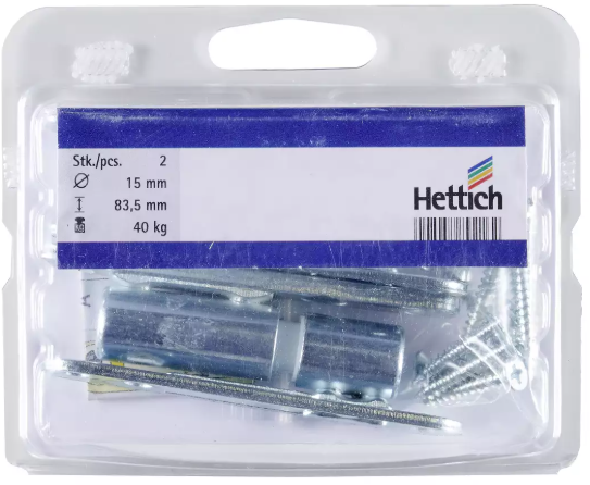 Hettich Renovierband verzinkt, 15 x 83.5mm, Traglast 40kg, à 2 Stk - Diverse Möbelbeschläge und Zubehör