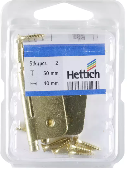 Hettich Zierscharnier vermessingt, 50 x 40mm, à 2 Stk - Diverse Möbelbeschläge und Zubehör