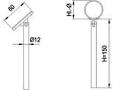 Einschweisskonsole beweglich 42.4 mm geschliffen 126634 - INOXTECH-Handlauf-/Geländer-System