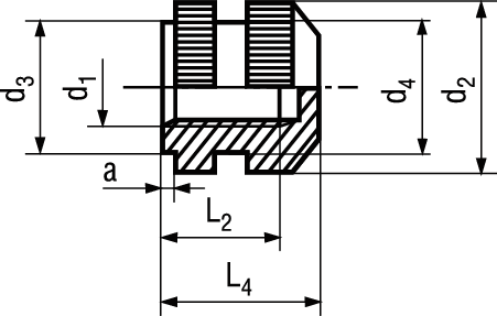 Gewindeeinsätze Form S Messing BN1045 DIN16903S M3 - Bossard Schrauben