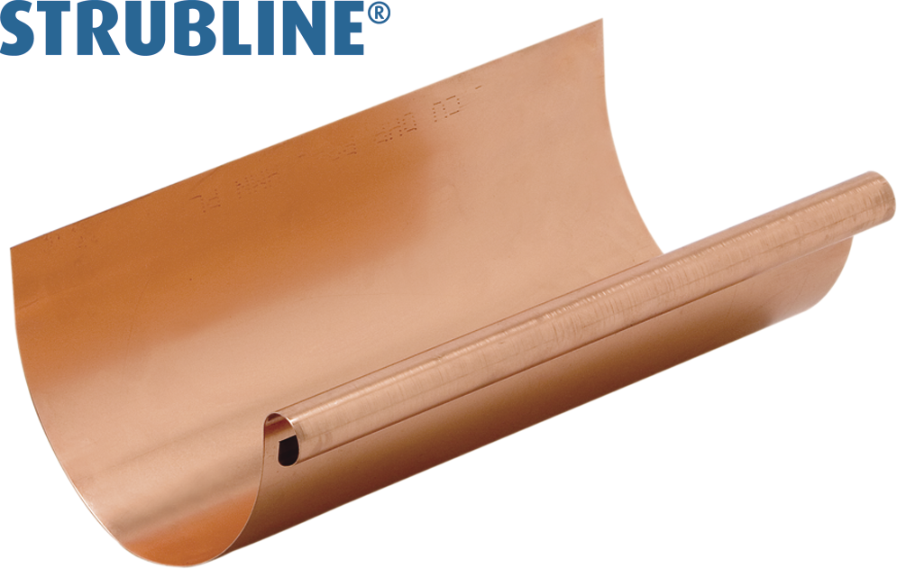 Dachrinnen 0.60 a 4 M 250 mm 100 "Strubline" - Kupfer Spenglereihalbfabrikate