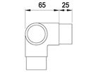 Rohrecke mit seitlichem Anschl. 90° 42.4 mm geschliffen 126566 - INOXTECH-Handlauf-/Geländer-System
