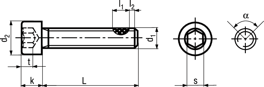 Zyl Schr I-6kt o Sch ST 8.8 VZB Tk® BN8706 DIN912 M5x25 - Bossard Schrauben