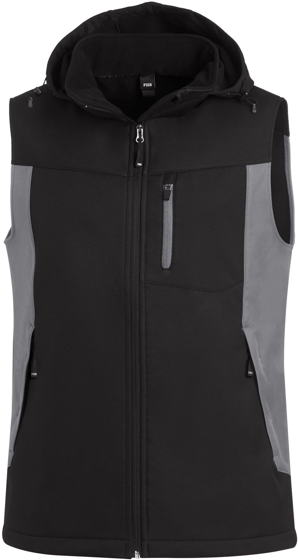 FHB JUSTUS Softshellweste grau-schwarz Gr. 4XL - Textilien