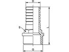 RARIC Schlauch-Raccord mit AG, 6-kt. Ø 38mm - G 1 1/2", 6.0380.152 - Messing-Gewindefittings