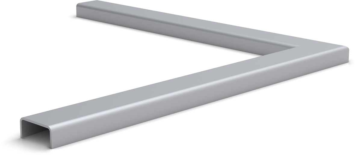 Abdeckprofil 25 x 11 x 1.25 mm für Eckverbindung für Glas 21 mm, 90° - INOXTECH-Handlauf-/Geländer-System