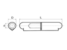BRINER Anschweissrollen Typ 24, Stahl fester Dorn DxL= 13x80mm, blank - Anschweissrollen