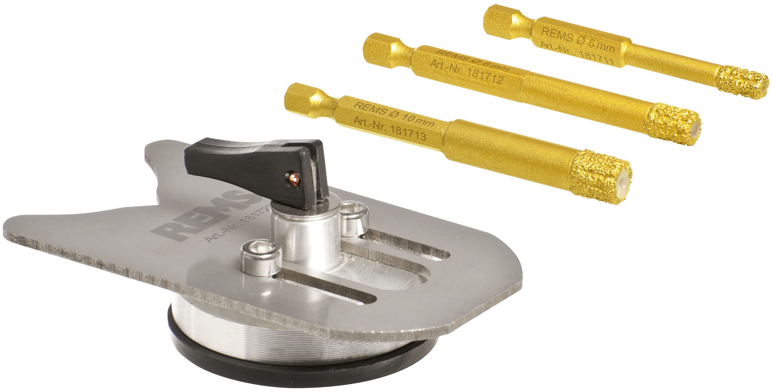REMS Fliesenbohrer-Set, zu Trockenbohren 181700, Ø 6, 8, 10mm (4-tlg.) - Sanitärwerkzeuge