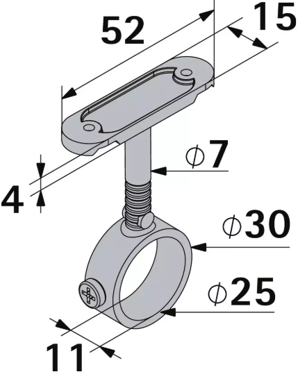 Hettich Schrankrohr-Mittelträger verchromt, für Schrankrohr D = 25mm - Diverse Möbelbeschläge und Zubehör