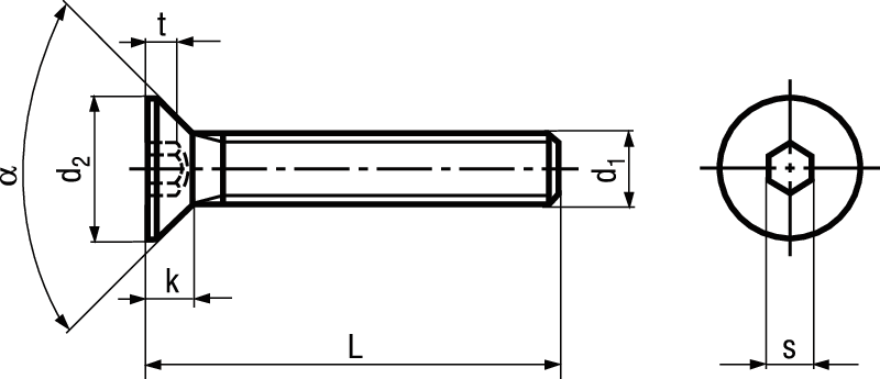 Senk I-6kt ohne Schaft INOX A2 BN2104 M12x65/65 - Bossard Schrauben