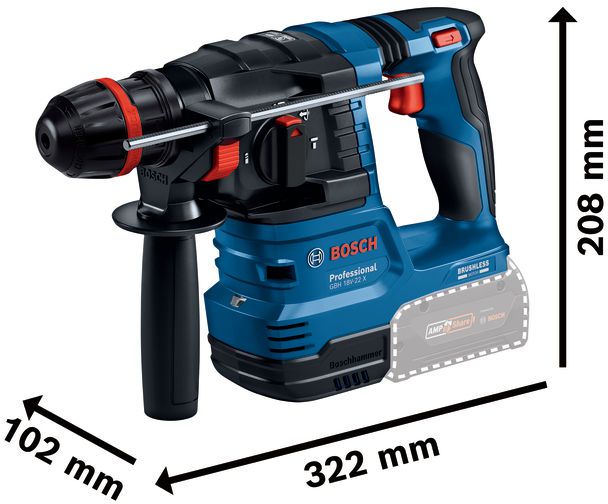 Akku-Bohrhammer GBH 18V-22 X ONECHUCK, KickBack Control, 2.0J, in L-BOXX - Bosch Elektrowerkzeuge