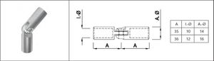 Gelenkanschluss 10 mm geschliffen 1.4301 - INOXTECH-Handlauf-/Geländer-System