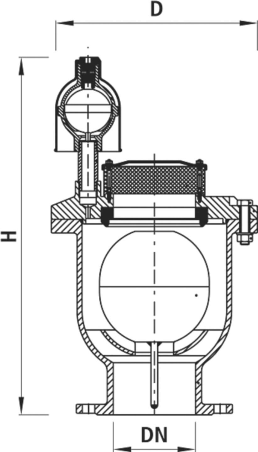 Be-/Entlüftungsventil 9830 0.2 - 6 bar DN 200 PN 10 - Hawle Armaturen