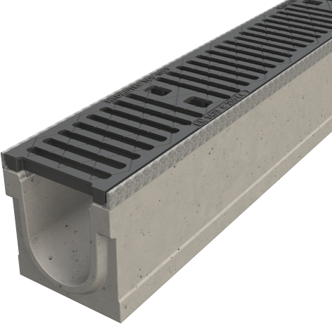 1-5 AC TOP 100 C250 inkl. Gussrost m.verz.Kantens.,arret.,L=1m, H=180/185mm - BGS Kastenrinnen