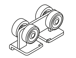 HAWA-PORTA Laufwagen, Porta 300S, Kugellager Kunststoffrollen, ohne Tragschraube, max. 300kg - Schiebetür- und Schiebetorbeschläge