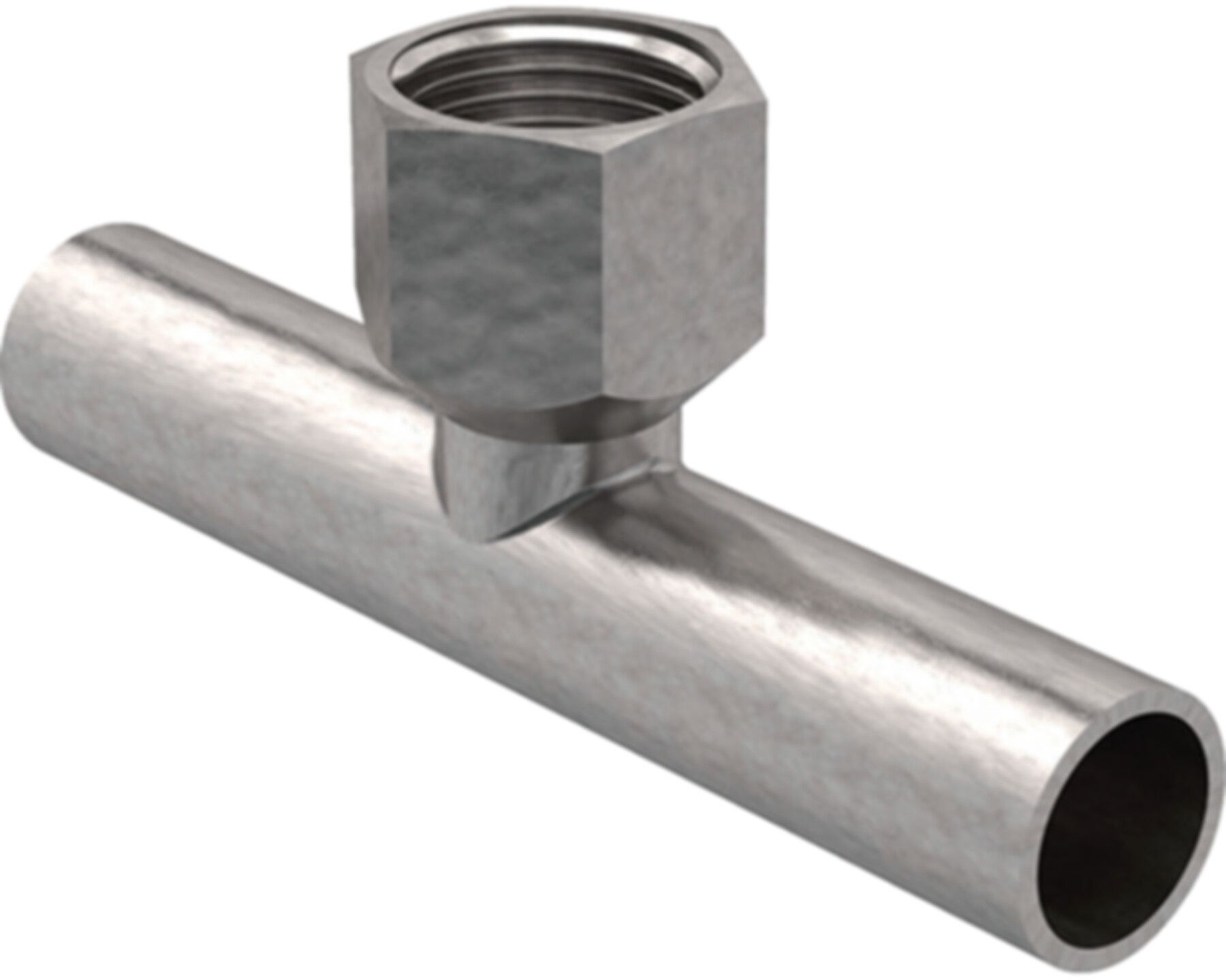 T-Stück m/IG 42mm-1/2"-42mm 21345 mit Steckende - Mapress-Heizungs-Formstücke