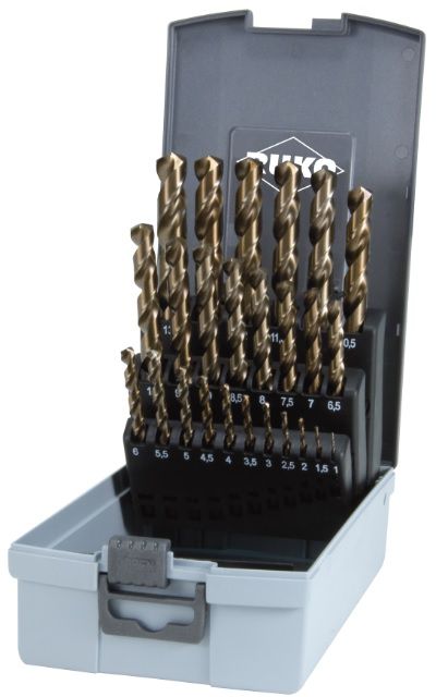 Ruko Spiralbohrer-Satz DIN 338, 25-tlg. Ø1.0-13.0 x 0.5mm, 130°, HSSE-Co5, ABS-Box - Bohren