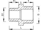 Messing-Doppelnippel 1"- 2" beidseitig flachdichtend, kurzes Gewinde - Messing-Gewindefittings