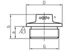Stopfen 595 V 1/2" m/Dichtfl. 770 595 204 - GF verz. Tempergussfittings