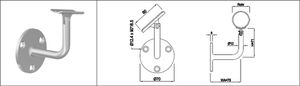 Wandkonsole mit Auflager beweglich 33.7 mm geschliffen 126627 - INOXTECH-Handlauf-/Geländer-System