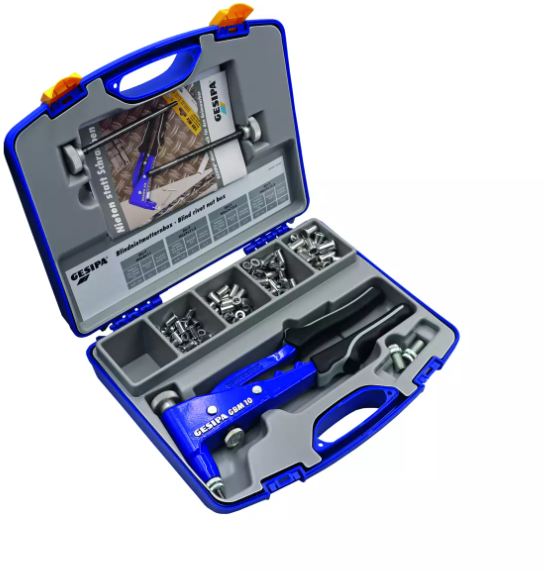 GESIPA Blindnietmutternzange Sortiment GBM 10 inkl. Gewindedorn u. Mundstücke M4,M5,M6 - Gesipa-Nieten