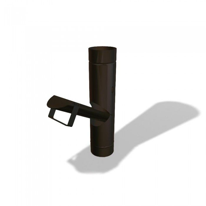 Regenklappe mit herausnehmbarem Laubsieb L 400 mm Ø80 mm P.10 nussbraun 203026 - PREFA Dachentwässerungssysteme