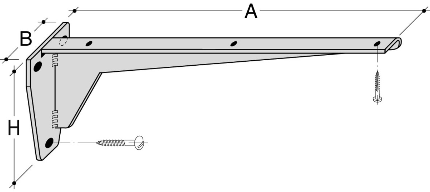 HEBGO Konsolen, feuerverzinkt FS/480mm, Tragkraft 250kg - Konsolen Hebgo