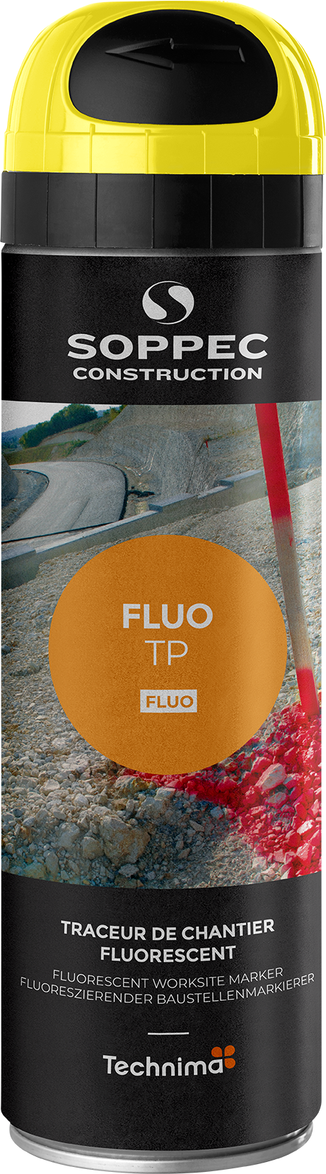 SOPPEC Markierspray Fluo TP gelb fluoreszierend, 500 ml, schnell trocknend - Gartenbauwerkzeuge