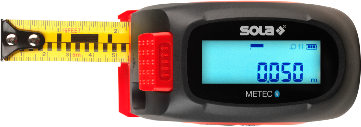 METEC Digitales Rollbandmass 2 x 1.5V (AAA) Batterien, Gürteltasche, Quickstart - Längenmessen