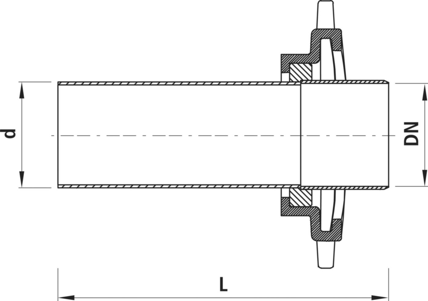 Stahl-Anschweissende Gas 4531 DN 200 / d 219mm - Hawle Armaturen