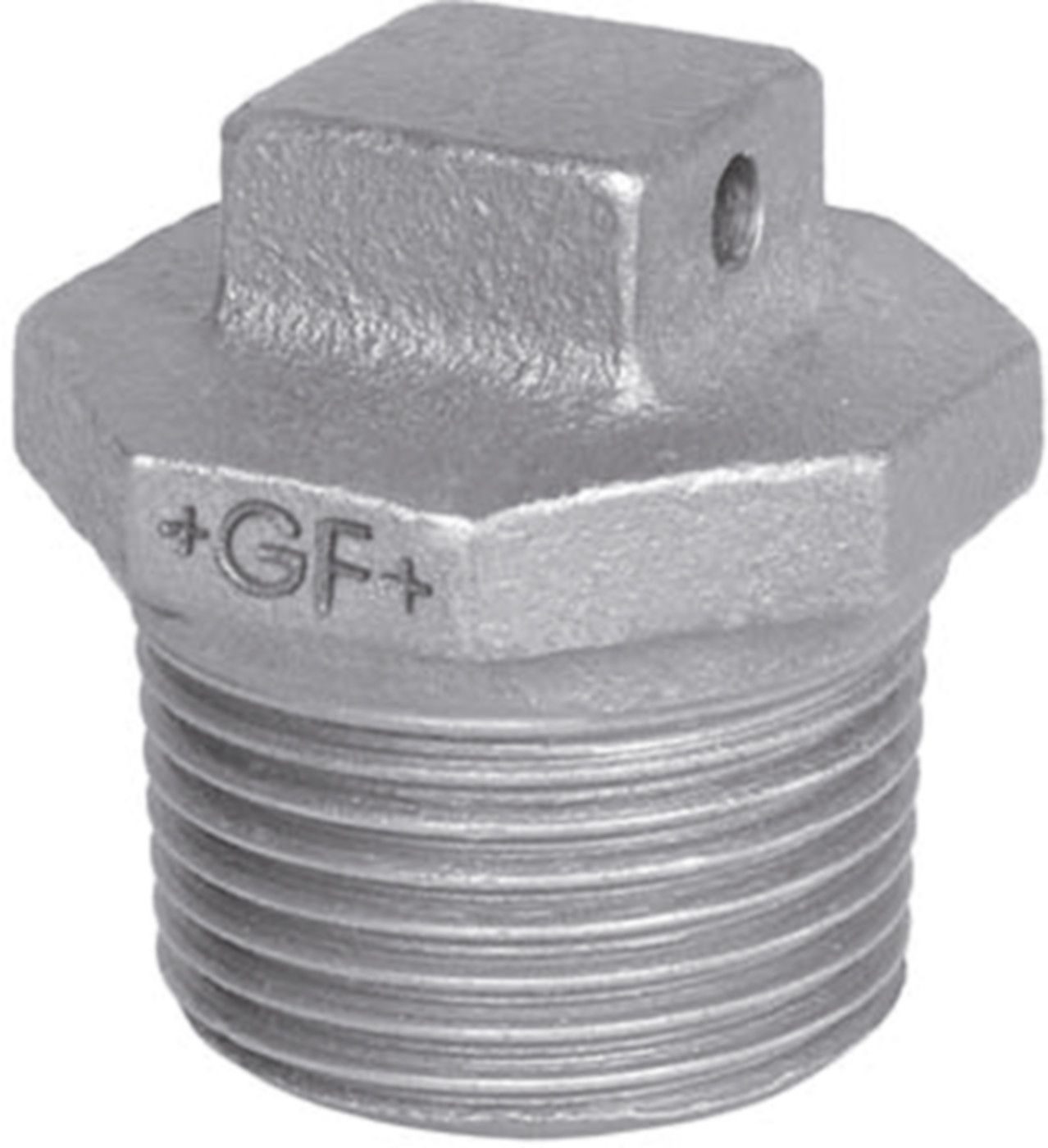 Stopfen mit Loch im Vierkant 294 S 1" 770 294 106 - GF schw. Tempergussfittings