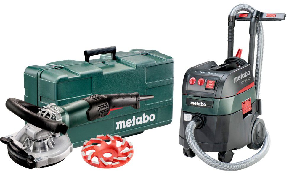 Beton Renovierungsschleifer-Set RSEV 19-125 + ASR 35 L ACP - Metabo Elektrowerkzeuge