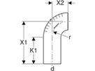 Bogen 90° 63mm 306.008.14.1 mit langem Schenkel - Geberit-PE-Silent-Formstücke