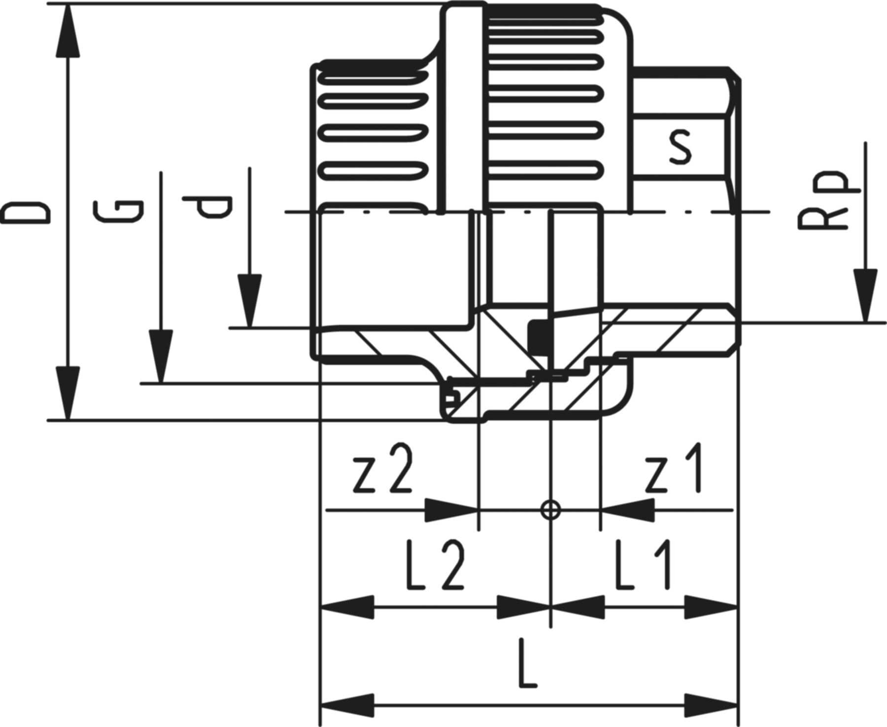 Überg.Verschraubung PVC/FE IG 32 - 1" 721 530 308 - GF Hart PVC-U Formstücke